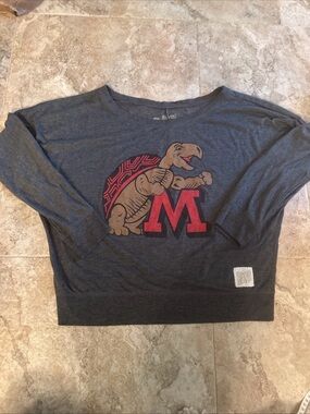 Woman’s The original Retro brand Maryland terrapins Gray Long Sleeve size large
